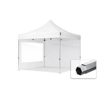 TOOLPORT 3x3 m Carpa plegable, PROFESSIONAL aluminio 40mm, 2 laterales incl. con ventanas panorámicas, blanco - (600170)