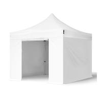 TOOLPORT 3x3 m Carpa plegable, PROFESSIONAL aluminio 40mm, 4 laterales incl. sin ventana, blanco - (578686)