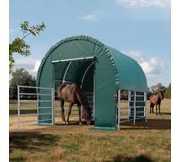 TOOLPORT 3x3m Carpa para ganado, verde oscuro, lona de PVC, anclaje para hormigón - (330667)