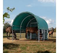 TOOLPORT 3x3m Carpa para ganado, verde oscuro, lona de PVC, anclaje para hormigón - (330669)