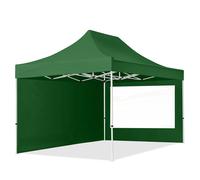 TOOLPORT 3x4,5 m Carpa plegable, ECONOMY acero 30mm, 2 laterales incl. con ventanas panorámicas, verde oscuro - (59046)