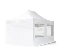 TOOLPORT 3x4,5 m Carpa plegable, ECONOMY acero 30mm, 4 laterales in on ventanas panorámicas, blanco - (59049)