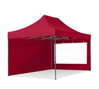 TOOLPORT 3x4,5 m Carpa plegable, PREMIUM acero 40mm, 2 laterales in on ventanas panorámicas, rojo - (600057)