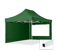TOOLPORT 3x4,5m Gazebo Plegable - 2 Paneles Laterales (panorámica) 700N Gazebo Plegable de Acero Carpas de Fiesta en el jardín Verde