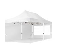 TOOLPORT 3x6 m Carpa plegable, ECONOMY acero 30mm, 2 laterales incl. con ventanas panorámicas, blanco - (59055)