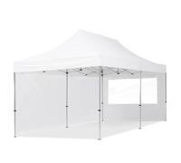 TOOLPORT 3x6 m Carpa plegable, ECONOMY aluminio 32mm, 2 laterales incl. con ventanas panorámicas, blanco - (59033)