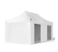 TOOLPORT 3x6 m Carpa plegable, PREMIUM acero 40mm, 4 laterales incl. sin ventana, blanco - (600084)