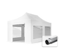 TOOLPORT 3x6 m Carpa plegable, PROFESSIONAL aluminio 40mm, 4 laterales incl. con ventanas panorámicas, blanco - (600225)