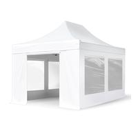 TOOLPORT 3x6 m Carpa plegable, PROFESSIONAL aluminio 40mm, 4 laterales incl. con ventanas panorámicas, blanco - (582045)