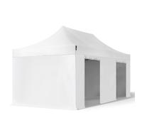 TOOLPORT 3x6 m Carpa plegable, PROFESSIONAL aluminio 40mm, 4 laterales incl. sin ventana, blanco - (578688)