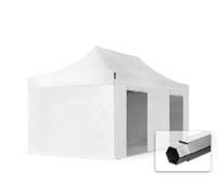 TOOLPORT 3x6 m Carpa plegable, PROFESSIONAL aluminio 40mm, 4 laterales incl. sin ventana, blanco - (600216)