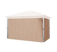 TOOLPORT 4 Cortinas poliéster Aprox. 180 g/m² - Capuchino - para cenador de jardín Sunset Premium 3x4 m