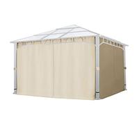 TOOLPORT 4 Cortinas poliéster Aprox. 180 g/m² - champán - para cenador de jardín Sunset Deluxe 4x4 m