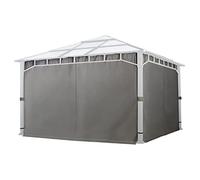 TOOLPORT 4 Cortinas poliéster Aprox. 180 g/m² - Gris Oscuro - para cenador de jardín Sunset Deluxe 4x4 m