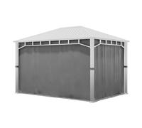 TOOLPORT 4 Cortinas poliéster Aprox. 180 g/m² - Gris Oscuro - para cenador de jardín Sunset Superior 3x4 m