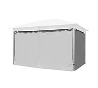 TOOLPORT 4 Cortinas poliéster Aprox. 180 g/m² - Gris - para cenador de jardín Sunset Classic 3x4 m