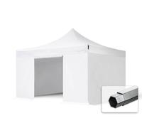 TOOLPORT 4x4 m Carpa plegable, PROFESSIONAL aluminio 40mm, 4 laterales incl. sin ventana, blanco - (578932)