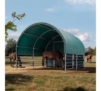 TOOLPORT 4x4m Carpa para ganado, verde oscuro, lona de PVC, anclaje para suelos blandos - (330612)