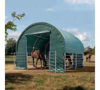 TOOLPORT 4x4m Carpa para ganado, verde oscuro, lona de PVC, anclaje para suelos blandos - (330614)