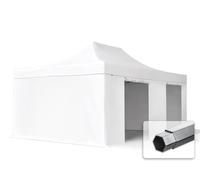 TOOLPORT 4x6 m Carpa plegable, PROFESSIONAL aluminio 50mm, 4 laterales incl. sin ventana, blanco - (578689)