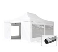 TOOLPORT 4x6 m Carpa plegable, PROFESSIONAL aluminio 50mm, laterales con ventanas panorámicas, blanco - (582245)