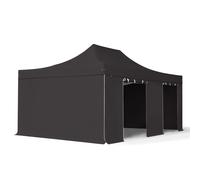 TOOLPORT 4x6 m Carpa plegable, PROFESSIONAL aluminio 50mm, laterales sin ventana, negro - (59066)
