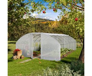 TOOLPORT 4x6m Invernadero túnel, Lona de PE, blanco - (8999)