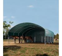 TOOLPORT 8x8m Carpa para ganado, verde oscuro, lona de PVC, anclaje para suelos blandos - (330620)