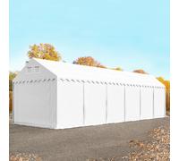 TOOLPORT Carpa almacén 4x12 m - altura lateral 2,6m, PVC 800, con base reforzada, blanco, sin Estática - (37632)