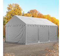 TOOLPORT Carpa almacén 4x6 m, PVC 750, con base reforzada, gris - (7215)