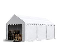 TOOLPORT Carpa almacén 4x6 m PVC 750 N Impermeable Blanco Carpa de Almacenamiento con Base Reforzada