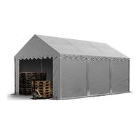 TOOLPORT Carpa almacén 4x6 m PVC 750 N Impermeable Gris Carpa de Almacenamiento con Base Reforzada