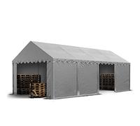 TOOLPORT Carpa almacén 4x8 m PVC 750 N Impermeable Gris Carpa de Almacenamiento con Base Reforzada