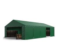 TOOLPORT Carpa almacén 5x10 m PVC 700 N Impermeable Verde Oscuro Carpa de Almacenamiento