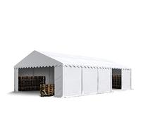 TOOLPORT Carpa almacén 5x10 m PVC 750 N Impermeable Blanco Carpa de Almacenamiento con Base Reforzada