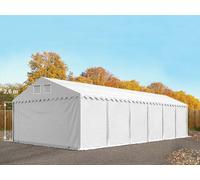 TOOLPORT Carpa almacén 5x12 m - altura lateral 2,6m, PVC 1400, con base reforzada, blanco, sin Estática - (7681BL)