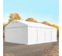 TOOLPORT Carpa almacén 5x8 m - altura lateral 2,6m, PVC 800, con base reforzada, blanco, sin Estática - (8520BL)