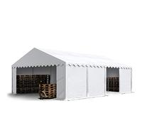 TOOLPORT Carpa almacén 5x8 m PVC 700 N Impermeable Blanco Carpa de Almacenamiento