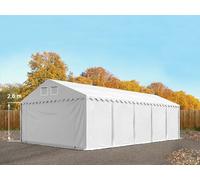 TOOLPORT Carpa almacén 6x10 m - altura lateral 2,6m, PVC 1400, con base reforzada, blanco, sin Estática - (7525BL)
