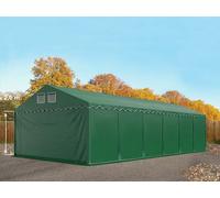 TOOLPORT Carpa almacén 6x12 m - altura lateral 2,6m, PVC 800, con base reforzada, verde oscuro, sin Estática - (7541BL)