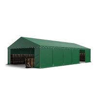 TOOLPORT Carpa almacén 6x12 m, PVC 750, con base reforzada, verde oscuro - (7287)