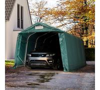 TOOLPORT Carpa garaje 3,3x4,8 m - Estática incl., PRIMEtex 2300, verde oscuro, con Estática (para suelos blandos) - (49678)