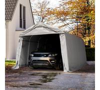 TOOLPORT Carpa garaje 3,3x4,8 m - Estática incl., PVC 800, gris, con Estática (para suelos blandos) - (58316)