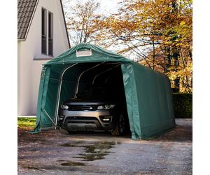 TOOLPORT Carpa garaje 3,3x4,8 m - Estática incl., PVC 800, verde oscuro, con Estática (para suelos blandos) - (58315)