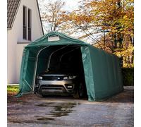 TOOLPORT Carpa garaje 3,3x6 m - Estática incl., PVC 800, verde oscuro, con Estática (para suelos blandos) - (58449)
