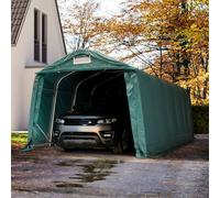 TOOLPORT Carpa garaje 3,3x7,2 m - Estática incl., PRIMEtex 2300, verde oscuro, con Estática (para suelos blandos) - (49684)