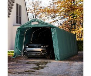 TOOLPORT Carpa garaje 3,3x7,2 m - Estática incl., PRIMEtex 2300, verde oscuro, con Estática (para suelos blandos) - (49684)
