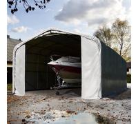 TOOLPORT Carpa garaje 6x24 m con entrada 4,1x4 m, PRIMEtex 2300, gris, con Estática (para suelos blandos) - (99450)