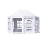 TOOLPORT Carpa Pagoda 3x4 m, Montaje rápido y Sencillo, con Ventanas, Lona de PVC Resistente 700, Blanco