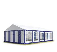 TOOLPORT Carpa para Fiestas Carpa de Fiesta 5x10 m Carpa de pabellón de jardín Lona PVC 700 N en Azul-Blanco Impermeable